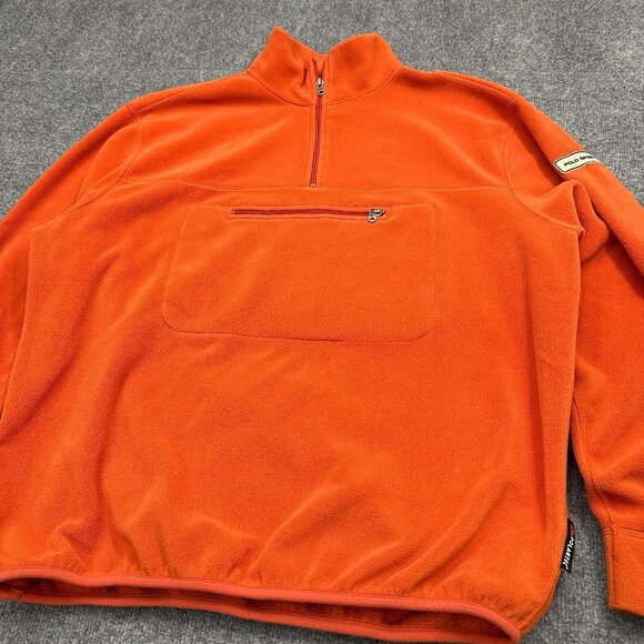 VTG POLO SPORT Ralph Lauren Men XL Orange Fleece Anorak Jacket Polartec 90s RARE - Picture 4 of 14